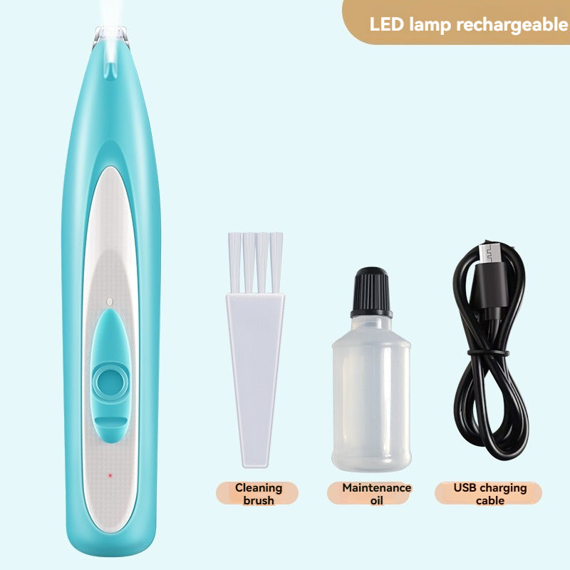 Cat Paw Trimmer with LED Light – Silent, Waterproof & USB-C Rechargeable Grooming Clippers