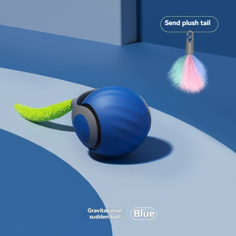 Smart Cat Toy Ball – Automatic Rolling Ball with Tail | Rechargeable, Interactive Cat Toy with Obstacle Avoidance